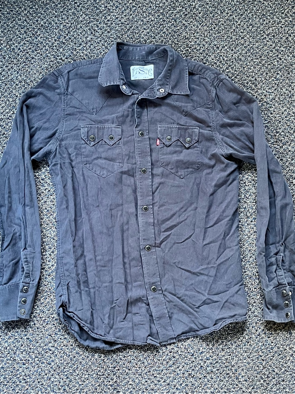 Levi's Men's Dark Blue Button-Up Western Shirt